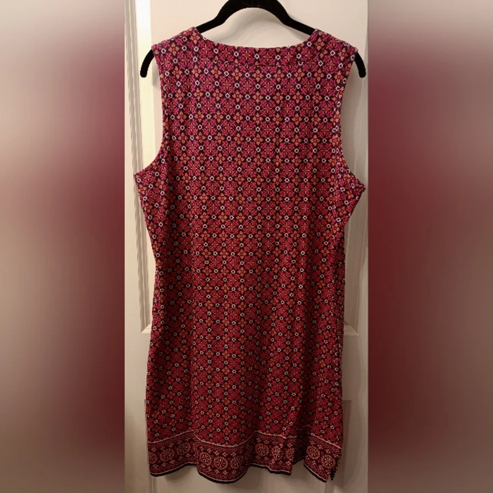 Lands End Summer Shift Dress. Pink And Blue. Size L. - Picture 2 of 6